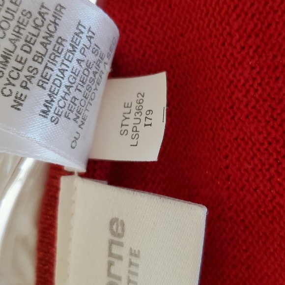 Metallic Red Button up Sweater by Liz Claiborne Petite - Picture 10 of 11
